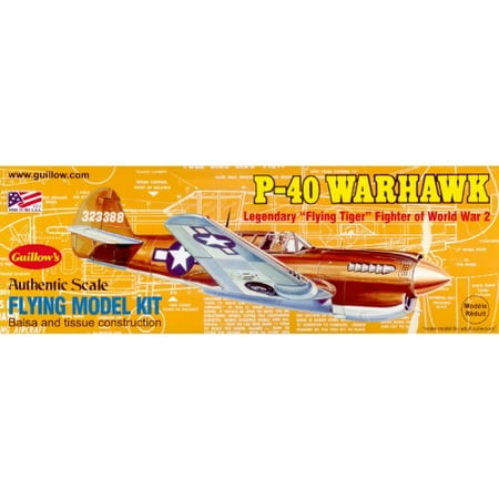 Guillows Balsa Wood - Guillow's Curtiss P-40 Warhawk Balsa Wood Model Airplane Kit WWII Plane GUI-501