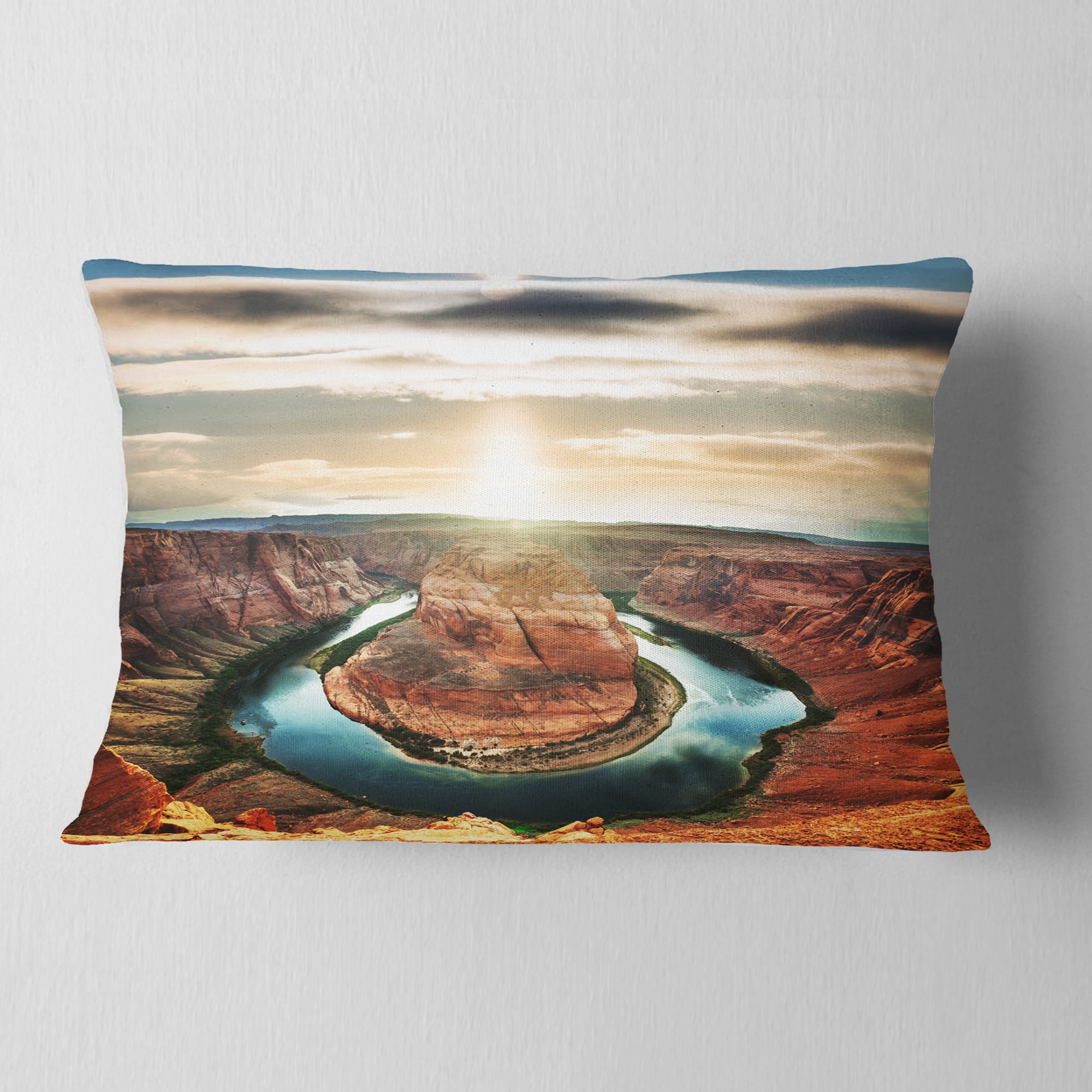 Designart 12" x 20" Brown Polyester Throw Pillow
