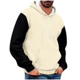 thumbnail image 1 of OUSITAID Fashion Men Hooded Sweatshirts Comfortable Hoodie Drawstring Patchwork Pocket Tops, 1 of 4