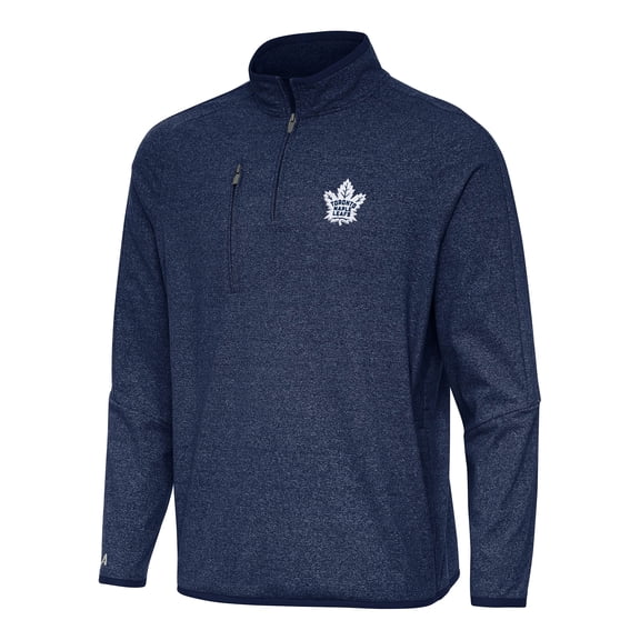 Men's Antigua Heather Navy Toronto Maple Leafs Certain Quarter-Zip Tri-Blend Sweatshirt