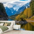 thumbnail image 2 of Peel and Stick Wallpaper Beautiful Nature Norway Natural Landscape Mountains Water Snow Trees Modern Art Wall Mural Decor Self Adhesive and Removable 69in x 98in, 2 of 8