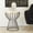 Black Solid Round 18" x 18" x 21", variant on DecMode 18" x 21" Black Metal Accent Table with Mirrored Glass Top, 1-Piece