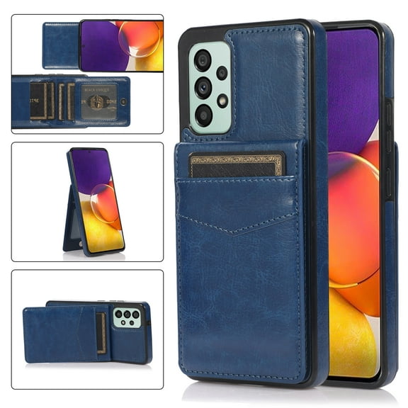 Dteck Wallet Case for Samsung Galaxy A53 5G Case with Card Holder, Dual Layer Lightweight Women Girls Magnetic Back Flip Kickstand Leather Case for Galaxy A53 5G 2022 6.5 inch,Darkblue