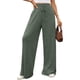 thumbnail image 2 of Pantalones de Pijama Holgados de Punto Suave con Bolsillos y Pernera Acanalada para Mujer con Cordón Ajustable. Verde XXL, 2 of 10