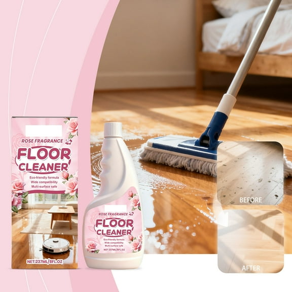 Quick Shine Floor Cleaner,Non Toxic Floor Cleaner,Floor Cleaner For Mopping,237ml Multi-Purpose Home Floor Cleaner Removes Stains Grime Restores Shine Compatible With Mops Robotic Vacuums Rose Scent.