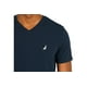 thumbnail image 3 of Camiseta Nautica para hombre, manga corta, lisa, entallada, cuello en V, azul marino, 3 of 3