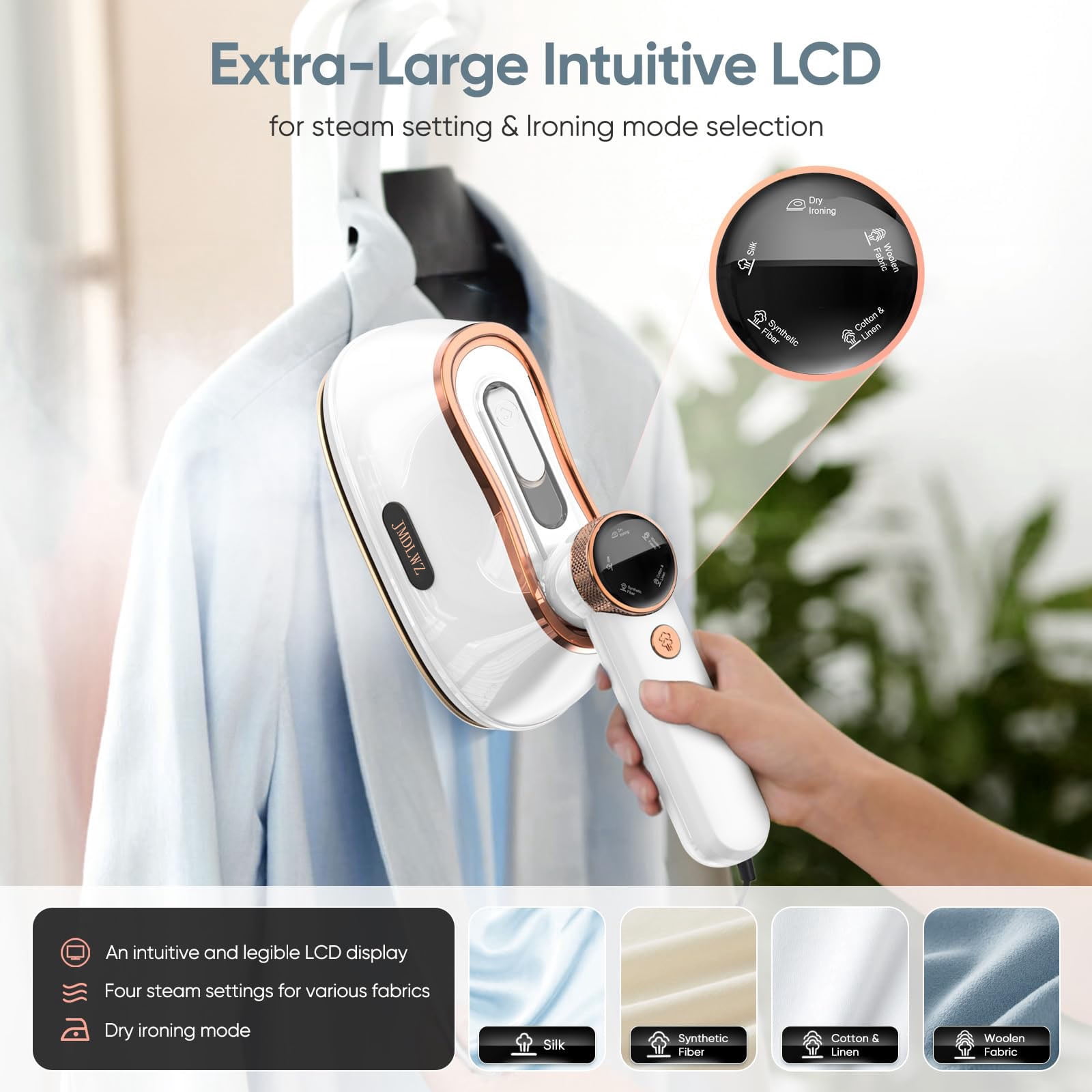 Travel Steamer Iron for Clothes Mini - Portable Ironing Machine Travel Small Size Portable Steamer Travel College Dorm Home Essentials Steamer for Clothes(White)