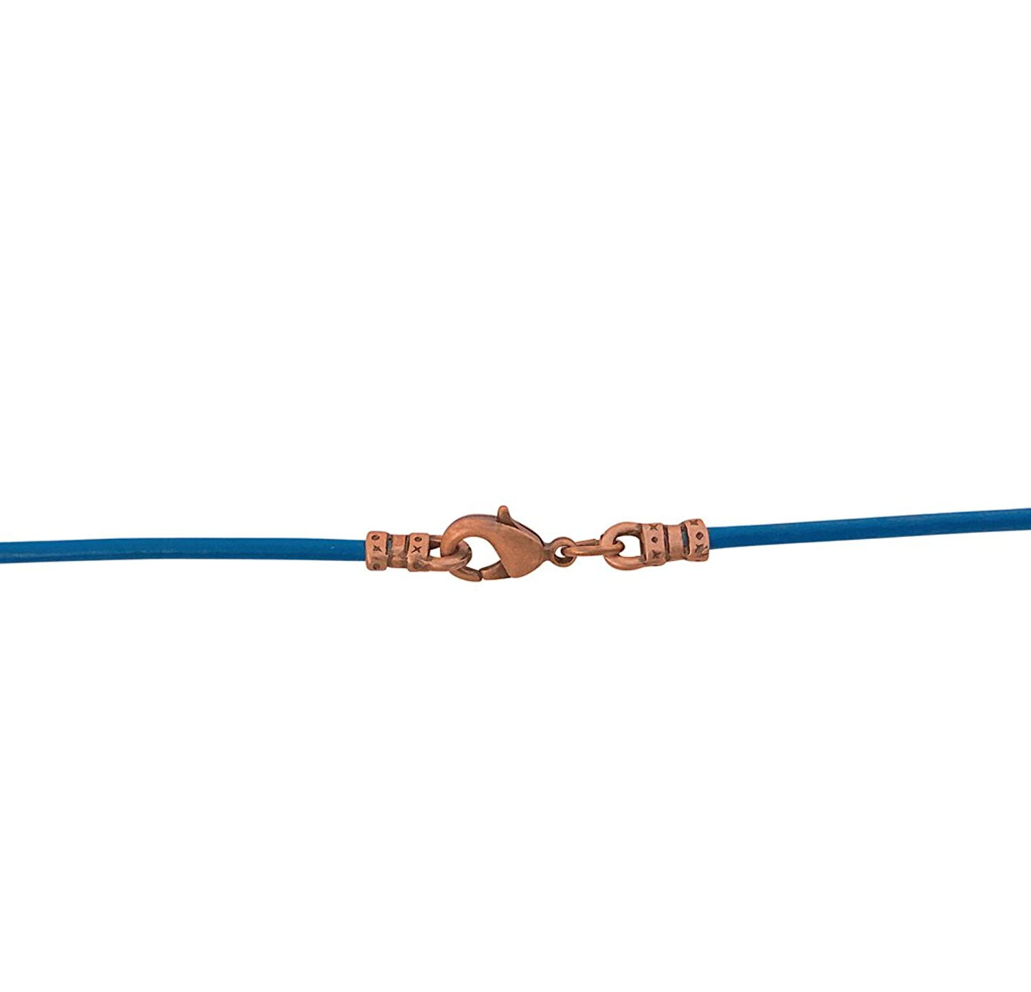 Antique Copper 1.8mm Fine Sky Blue Leather Cord Necklace