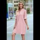 thumbnail image 5 of Vestido Recto Informal con Cuello en V, Rosa Oscuro, Talla S, 5 of 10