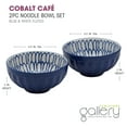 thumbnail image 5 of Tabletops Gallery 6.5" Cobalt Cafe Fluted Stoneware Ramen Noodle Bowls, Set of 2, 5 of 7