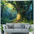 thumbnail image 4 of Orinice Magical Forest Tapestry, Forest Night Tapestry, Fairy Tale Forest Tapestry, Nature Tree of Life with butterfly Landscape Tapestry Wall Hanging for Bedroom Living Room Decoration  60x50inch, 4 of 6