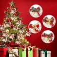 thumbnail image 2 of Farfi Bell Leaves Decor Christmas Themed Print Christmas Bow Xmas Tree Wreath Mini Bowkont Pendant Party Supplies (Type H,One Size), 2 of 13