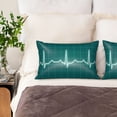 thumbnail image 4 of Bingfone ECG Wave Print Satin Pillowcase for Hair - Standard Size with Zipper Silky & Soft Pillow Covers,20x30 inches, 4 of 8