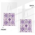thumbnail image 4 of Canvas Bag Tote Bag Shopping Bag 16×15in Can Be Carried By Hand And Can Be Used For Daily Travel Such As Shopping And Going To Work Mediumpurple Moroccan Trellis Hand-Drawn Sketch_2, 4 of 8