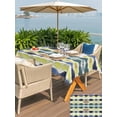 thumbnail image 6 of 52x70 Inch Outdoor Tablecloth with Umbrella Hole Zipper Rectangle Navy Blue Green Rectangular Tablecloths Outside Waterproof Abstract Art Geometric Patio Table Cloth Cover for Picnic Party, 6 of 8