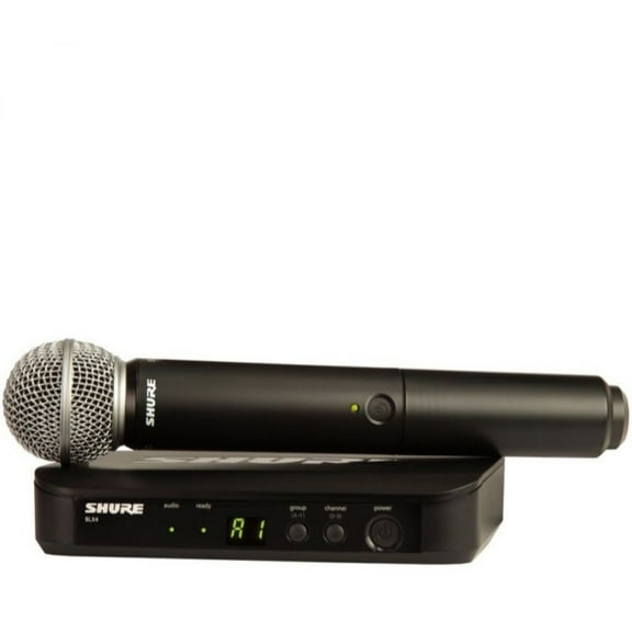 Micrófono BLX24/SM58 Shure Mano Inalámbrico, Cápsula Integrada de SM58 Shure Hasta 14 hrs de Uso