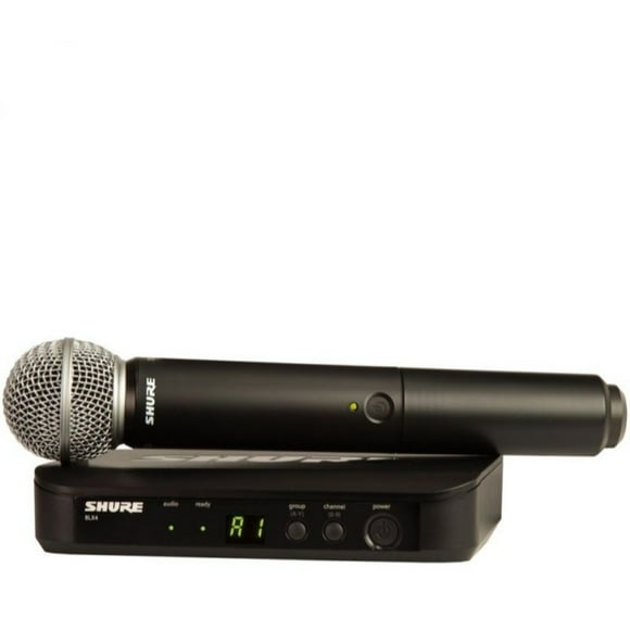 Micrófono BLX24/SM58 Shure Mano Inalámbrico, Cápsula Integrada de SM58 Shure Hasta 14 hrs de Uso