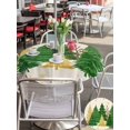 thumbnail image 4 of Outdoor Tablecloth with Umbrella Hole and Zipper, Green Christmas Tree Round Table Cloth 54 Inch Waterproof Tablecloth, Golden Xmas Tree Winter Snowflake Rustic Picnic Table Cover for Patio Camping, 4 of 7