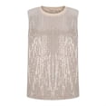 thumbnail image 5 of Women's Fashion Sparkling Sleeveless Top, Round Neck Base Shirt, Sequin Tank Top, Lightweight Pullover Shirt, Versatile Sleeveless Blouse for Layering, Casual and Stylish Women's Sleeveless Shirt, 5 of 6