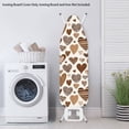 thumbnail image 3 of Renewold Ironing Board Cover with Elastic Hem & Adjustable Closure Breathable Soft Polyester Spandex Iron Board Cover Home Decor, Brown Heart Zebra Leopard Print, 3 of 5