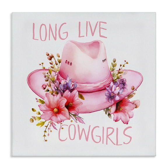 Stupell Industries Long Live Cowgirls Plants & Flowers Painting Wrapped Canvas Art Print Wall Art, 17 x 17