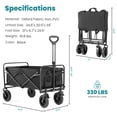thumbnail image 7 of GIANNA Portable Shopping Wagon Cart, Large Capacity Utility Cart with Drink Holders, Foldable, Big, Blue, 7 of 7