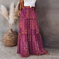 thumbnail image 3 of Clearance! Long Skirts Fall Skirts For Women 2025 Womens Loose Long Boho Flowers High Elastic Waist With Pockets And Belt Maxi Skirt Pleated Skirt Beach Skirt Casual Skirt Long Skirts For Women Fall, 3 of 8