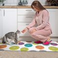 thumbnail image 3 of Geometric Flower and Dahlia White Anti Fatigue Kitchen Rugs Set Of 2, Non Slip Washable Decorative Floor Mats for Kitchen Sink Laundry, 17"x30" and 17"x47", 3 of 6