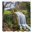 thumbnail image 3 of Rainforest Decor Waterfall Forest Green Tree Vibrant Prints Scene Shower Curtain, 3 of 3