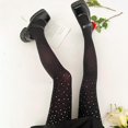 thumbnail image 4 of Black Medias de puntos irregulares para mujer Pantimedias ajustadas brillantes para fiesta-club, 4 of 5