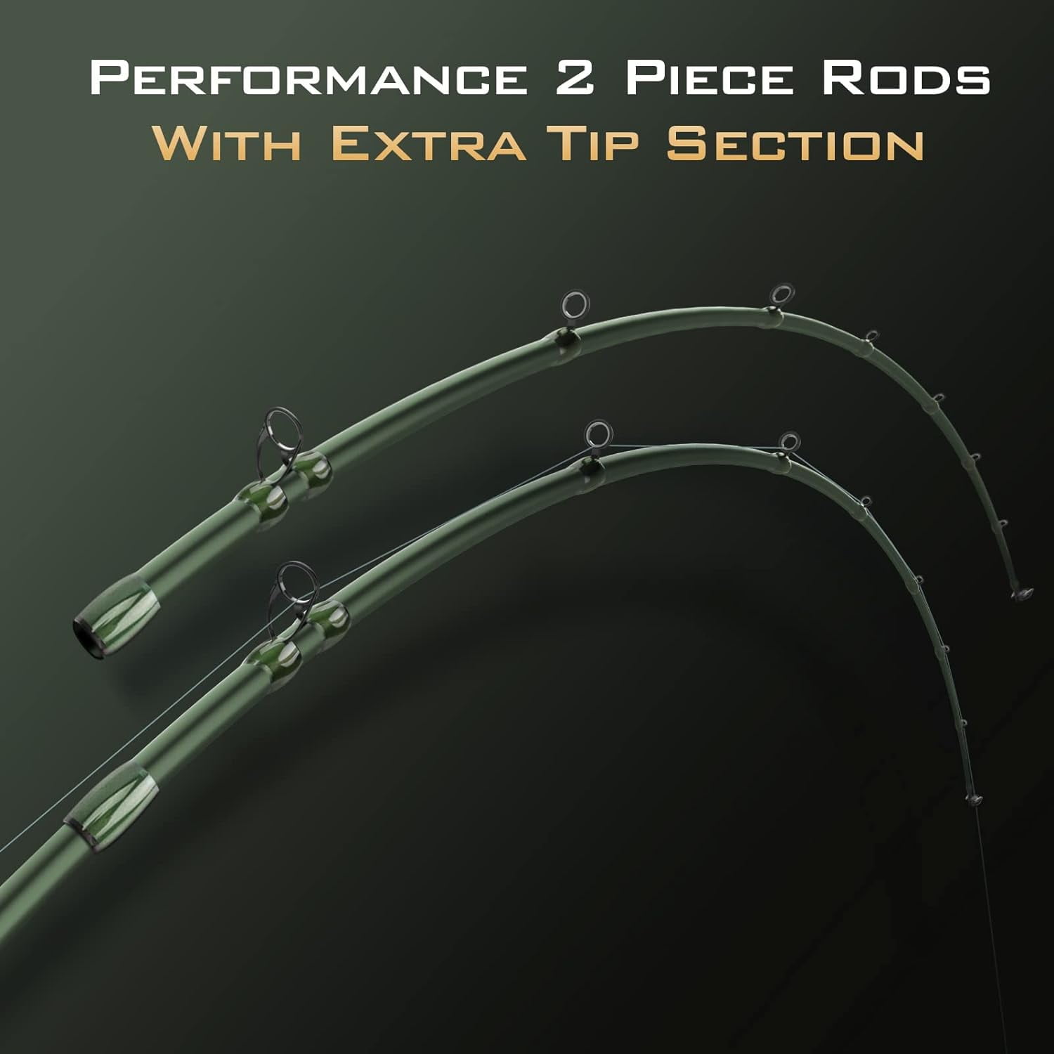 KastKing Fishing Rods - IM6 Graphite Blanks Casting & Spinning Rods, 2-Piece Rods with Extra Tip Section-Spartacus II