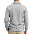 thumbnail image 4 of JULMCOMO Polo Shirts for Men Button Collared Casual Workwear Style Long Sleeve Shirts Regular Fit Work Tops with Chest Pockets Light Gray XL, 4 of 7