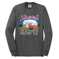 thumbnail image 3 of Happy Glamper | Fancy Camping Camper Van Caravan | Nature Lover Mens Long Sleeve Shirt, Heather Black, 2XL, 3 of 5