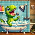 thumbnail image 5 of Japceit Dinosaur Shower Curtain, Waterproof Polyester Fabric Bathroom Curtain with Rustproof Grommets, Mold Resistant Fun Shower Liner for Kids Boys Girls Bathroom Home Decor, 5 of 5
