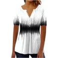 thumbnail image 2 of Xuyuer Womens Summer/Spring Dressy Casual Blouse Short Sleeve V-neck Tunic Tops with Button Pleats Pleated T-Shirts for Work, 2 of 5