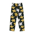 thumbnail image 4 of Goofa Lilies Flowers Printed Soft Pajama Pants for Men, Wide Leg Comfy Casual Lounge Yoga Pants-, 4 of 9