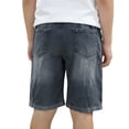 thumbnail image 6 of CAIXIA Boys Jean Shorts Wide Leg Stretch Denim Shorts Knee Length Elastic Wasit Jorts Soft Cotton Relaxed Fit School Bermuda Shorts Summer School Jean Bottom, 6 of 7