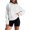 White, variant on Bibifish Womens Hoodies Solid Color Lined Long Sleeve Hooded Sweatshirts Spring Fall Warm Cozy Drop Shoulder Loose Pullover Tops