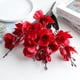 thumbnail image 1 of Xiao Hua Flores de magnolia artificiales, 6 unidades, 43 cm, rojas, de seda artificial, flores de magnolia artificiales de larga duración para decoración del hogar, ramo de magnolia de seda., 1 of 5