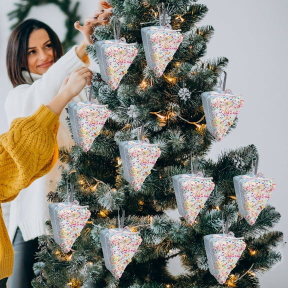 NWOKYZGH 1Pc Pastel Christmas Candy Ornaments Christmas Tree Foam Ornaments Bulk Lollipops Ice Cream Donut Decor for Home Party Gifts Xmas Tree Topper Holiday Decorations