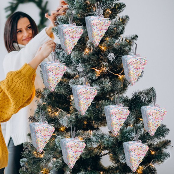 Adorno de espuma Macaron para árbol de Navidad - Decoración dulce con glaseado para regalos navideños, ventanas y decoración de fiestas
