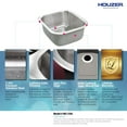 thumbnail image 5 of Houzer Club 17 in Stainless Steel Undermount 8 in Deep Single Bowl Bar Sink with Strainer - MS-1708-1, 5 of 8