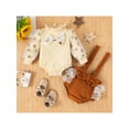 thumbnail image 3 of xiaxaixu Baby Girls 2Pcs Fall Outfits, Ruffle Collar Tops + Suspender Shorts, 3 of 9