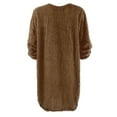 thumbnail image 4 of Women's long-sleeved round neck knitted pullover oversized autumn and winter loose long sweater dress, 4 of 9