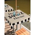 thumbnail image 3 of Square Outdoor Tablecloth with Umbrella Hole Beige Sweet Home Outside Table Cloth Waterproof Patio Table Cover Modern Art Black Checkered Rustic Zipper Tablecloths for Picnic Party Camping 60x60 Inch, 3 of 8