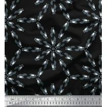 Soimoi Black Cotton Duck Fabric Cat Animal Print Fabric by Yard 44 Inch Wide