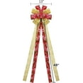 thumbnail image 2 of Dalrosia Christmas Tree Topper Bow, Large Christmas Wreath Bows Xmas Ornaments with Long Plaid Streamer Wired Edge Ribbon for Farmhouse Christmas Decor, 2 of 4
