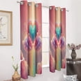 thumbnail image 3 of Rainbow Heart in Clouds Blackout Curtains Window Drapes Room Darkening Thermal Insulated Grommets Blackout Curtains, for Living, Dining, Bedroom,2 Panels, 3 of 6