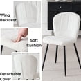 thumbnail image 4 of Dining Chairs Set of 4, Upholstered Chenille Fabric Kitchen Chairs With Metal Legs, Wingback Elegant Tufted Accent Vanity Chair For Dinner, Bedroom, Living Room, Apartment, White, 4 of 8