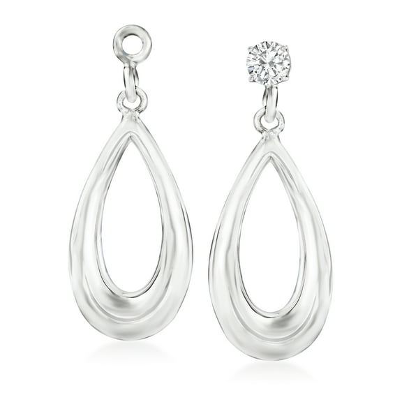 Ross-Simons Sterling Silver Teardrop Earring Jackets, Women's, Adult